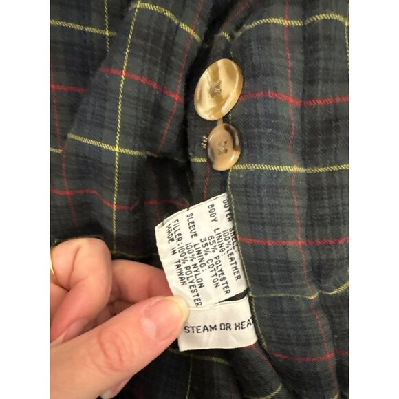 Vintage Green Suede Bomber Jacket Size 12 Plaid Lining Authentic Imports Inc Mad - Picture 14 of 15